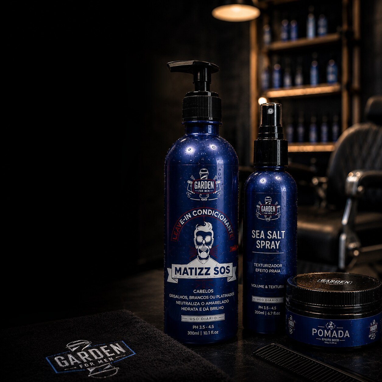 Produto profissional para cabelo masculino