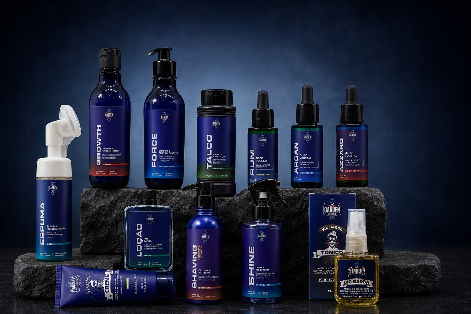 Linha de Barboterapia Garden For Men Shaving Gel e óleos para barba